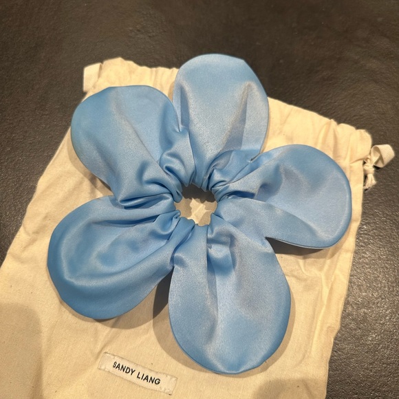 Sandy Liang Blue Flower Power Scrunchie - Picture 1 of 5